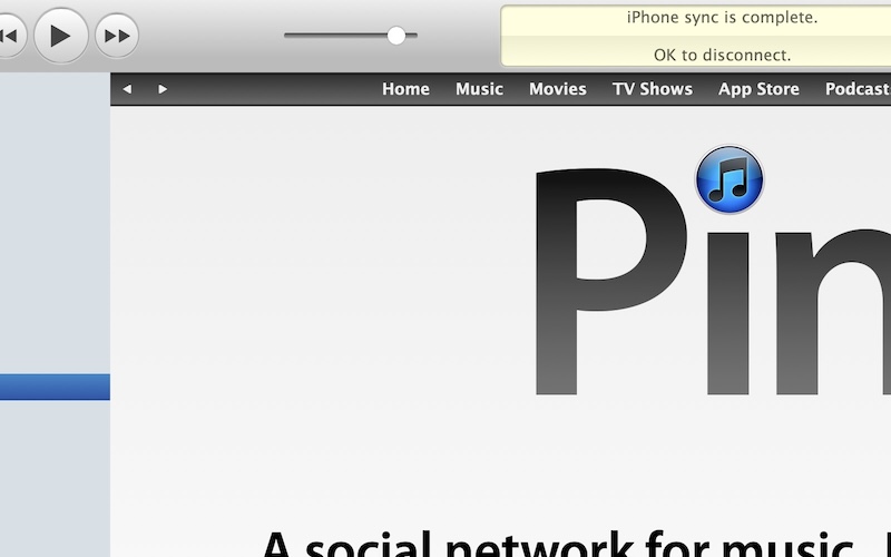 Screenshot of iTunes Ping